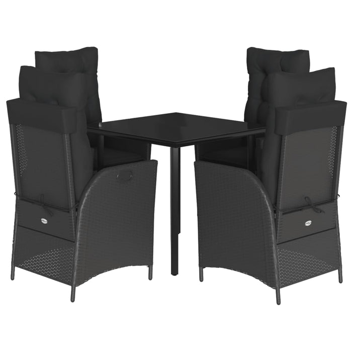 Set mobilier de grădină cu perne, 5 piese, negru, poliratan - WALTI WALTI
