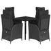 Set mobilier de grădină cu perne, 5 piese, negru, poliratan - WALTI WALTI