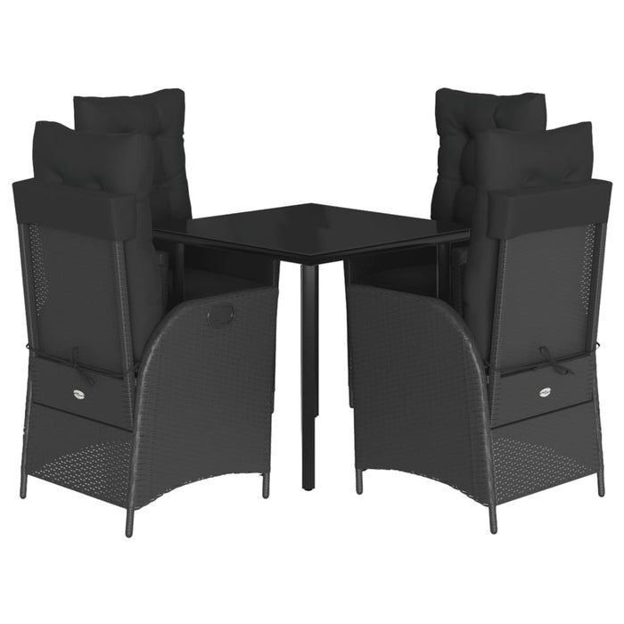 Set mobilier de grădină cu perne, 5 piese, negru, poliratan - WALTI WALTI