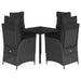Set mobilier de grădină cu perne, 5 piese, negru, poliratan - WALTI WALTI