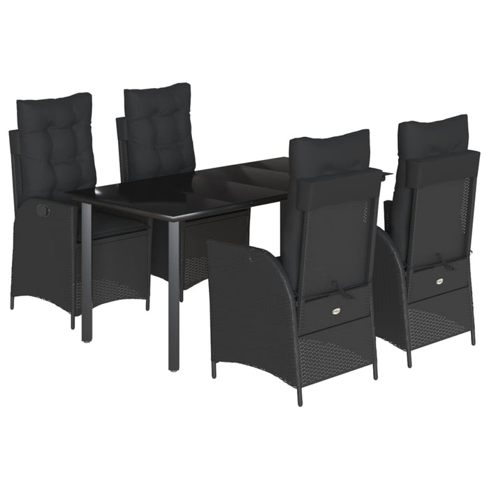 Set mobilier de grădină cu perne, 5 piese, negru, poliratan - WALTI WALTI