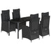 Set mobilier de grădină cu perne, 5 piese, negru, poliratan - WALTI WALTI