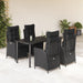 Set mobilier de grădină cu perne, 5 piese, negru, poliratan - WALTI WALTI
