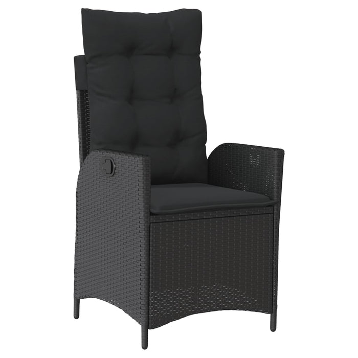 Set mobilier de grădină cu perne, 9 piese, negru, poliratan - WALTI WALTI