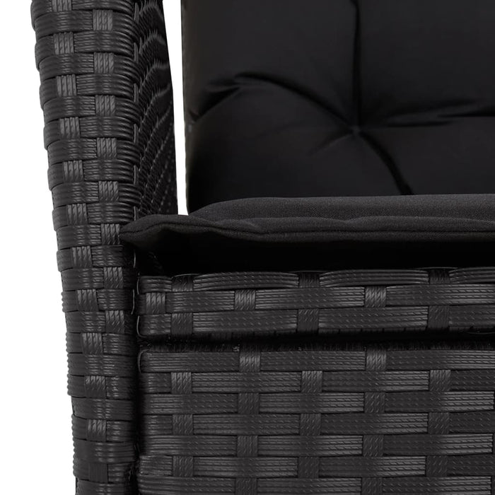 Set mobilier de grădină cu perne, 9 piese, negru, poliratan - WALTI WALTI