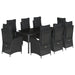 Set mobilier de grădină cu perne, 9 piese, negru, poliratan - WALTI WALTI