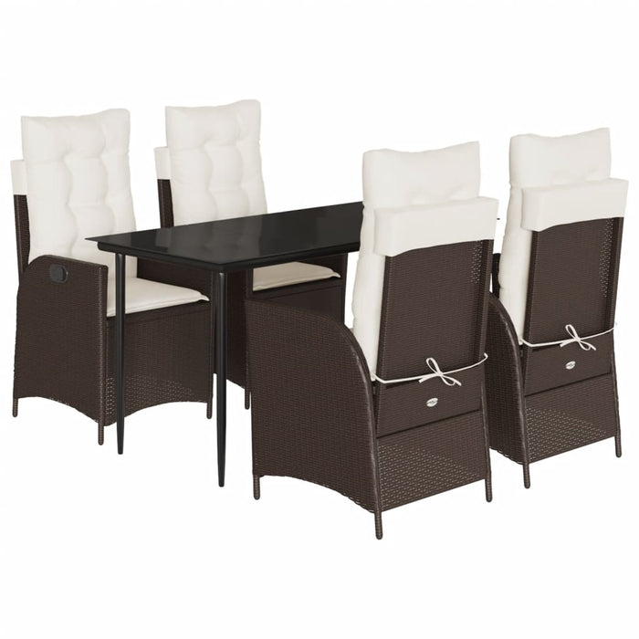 Set mobilier de grădină, 5 piese, cu perne, maro, poliratan - WALTI WALTI