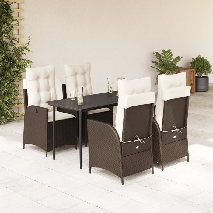 Set mobilier de grădină, 5 piese, cu perne, maro, poliratan - WALTI WALTI