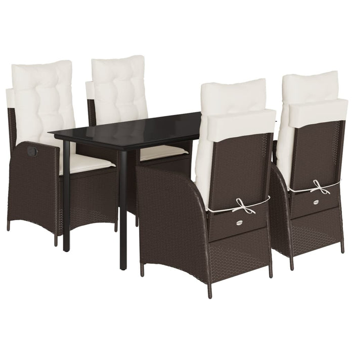 Set mobilier de grădină, 5 piese, cu perne, maro, poliratan - WALTI WALTI