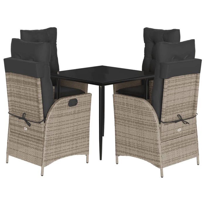 Set mobilier de grădină cu perne, 5 piese, gri, poliratan - WALTI WALTI
