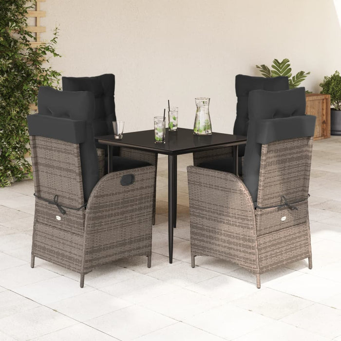 Set mobilier de grădină cu perne, 5 piese, gri, poliratan - WALTI WALTI