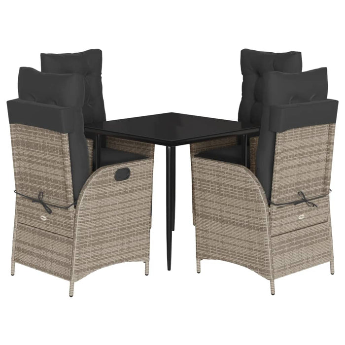 Set mobilier de grădină cu perne, 5 piese, gri, poliratan - WALTI WALTI