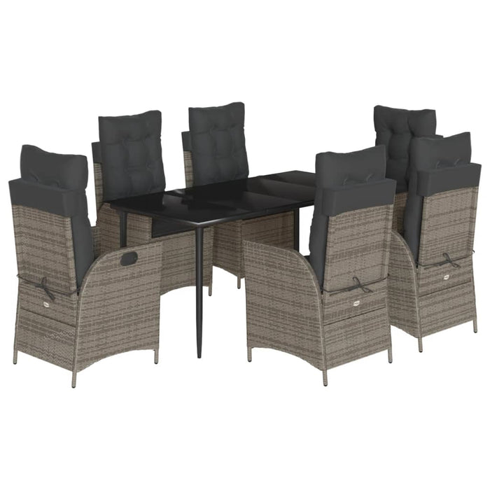 Set mobilier de grădină cu perne, 7 piese, gri, poliratan - WALTI WALTI
