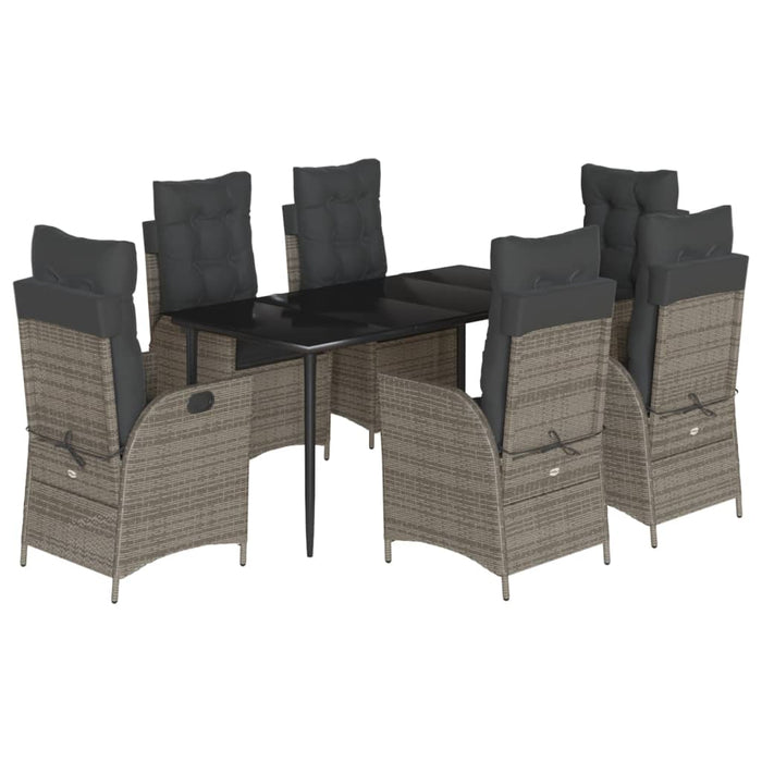 Set mobilier de grădină cu perne, 7 piese, gri, poliratan - WALTI WALTI