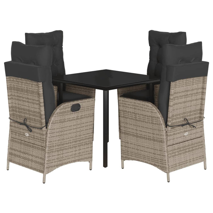 Set mobilier de grădină cu perne, 5 piese, gri, poliratan - WALTI WALTI