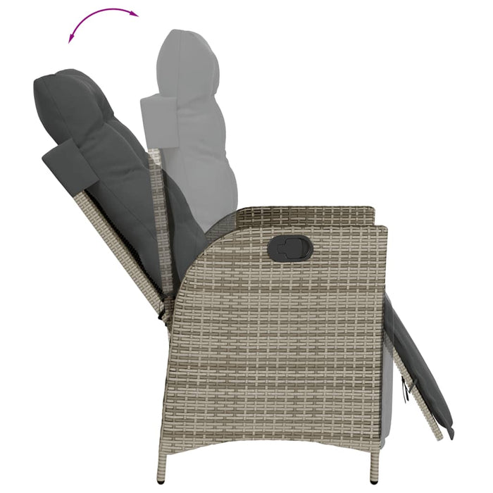 Set mobilier de grădină cu perne, 7 piese, gri, poliratan - WALTI WALTI