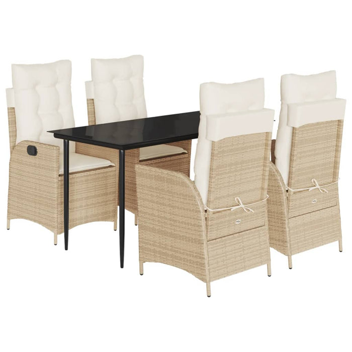 Set mobilier de grădină cu perne, 5 piese, bej, poliratan - WALTI WALTI