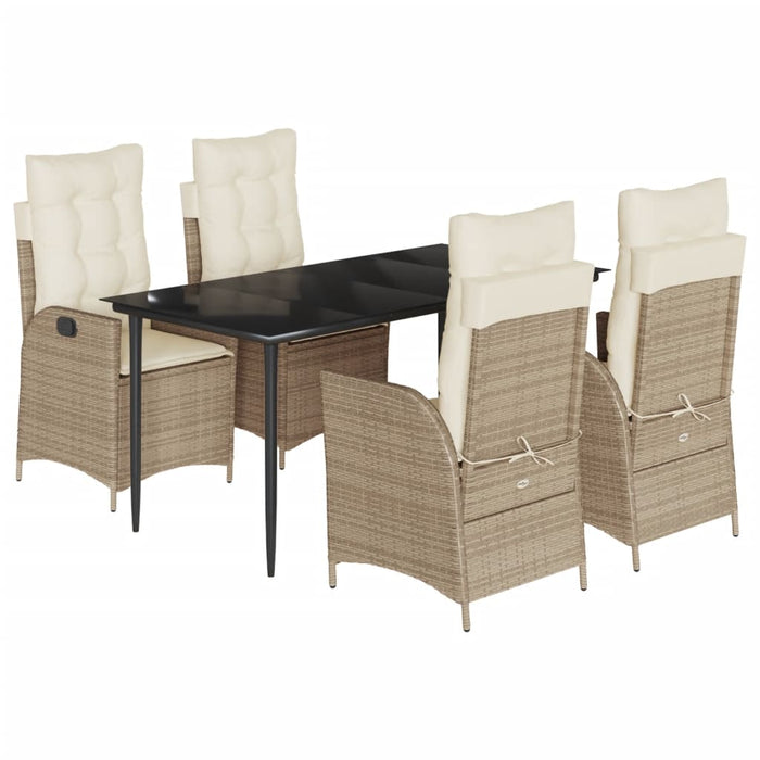 Set mobilier de grădină cu perne, 5 piese, bej, poliratan - WALTI WALTI