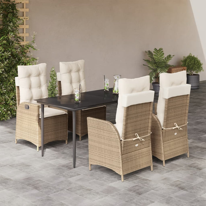 Set mobilier de grădină cu perne, 5 piese, bej, poliratan - WALTI WALTI