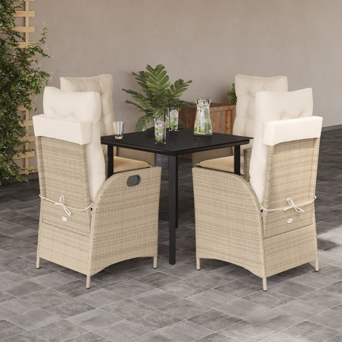Set mobilier de grădină cu perne, 5 piese, bej, poliratan - WALTI WALTI