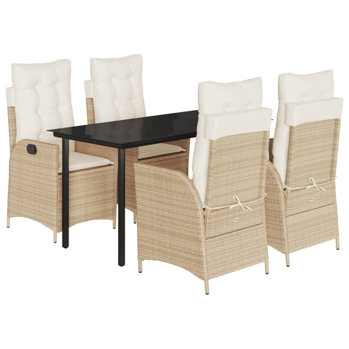 Set mobilier de grădină cu perne, 5 piese, bej, poliratan - WALTI WALTI