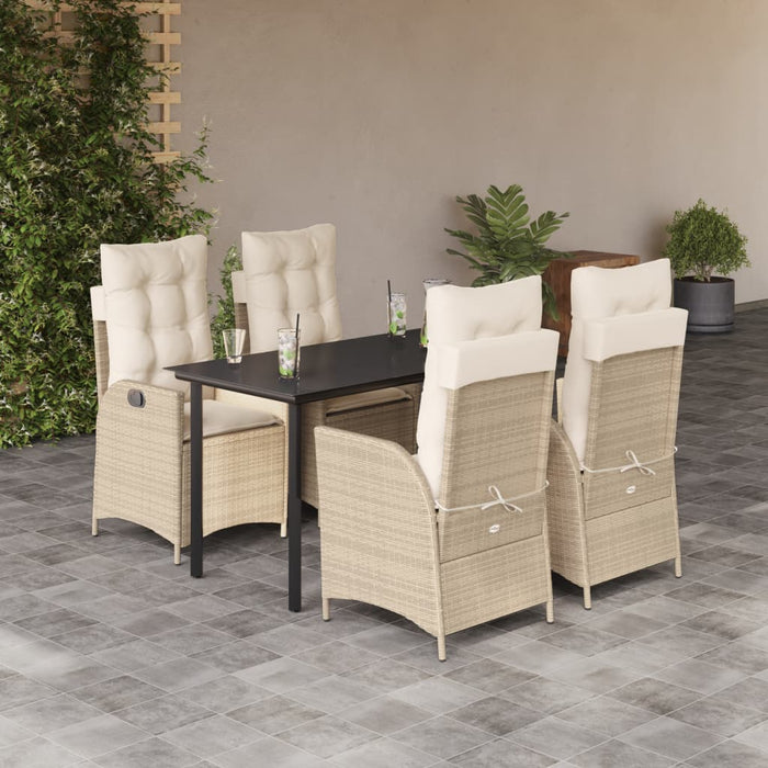 Set mobilier de grădină cu perne, 5 piese, bej, poliratan - WALTI WALTI