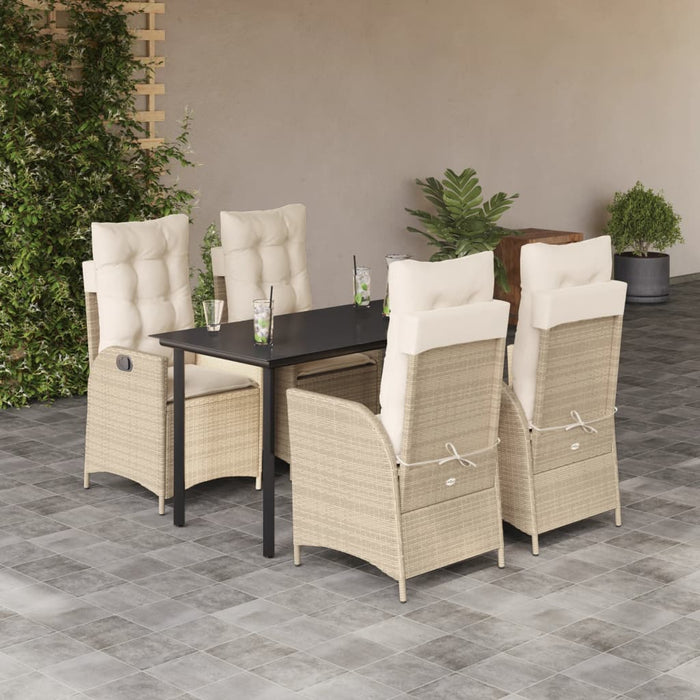Set mobilier de grădină cu perne, 5 piese, bej, poliratan - WALTI WALTI
