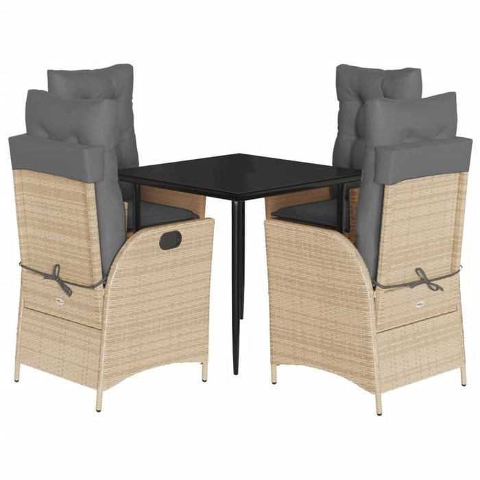 Set mobilier de grădină cu perne, 5 piese, bej, poliratan - WALTI WALTI