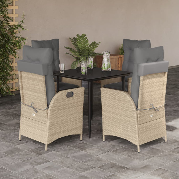 Set mobilier de grădină cu perne, 5 piese, bej, poliratan - WALTI WALTI