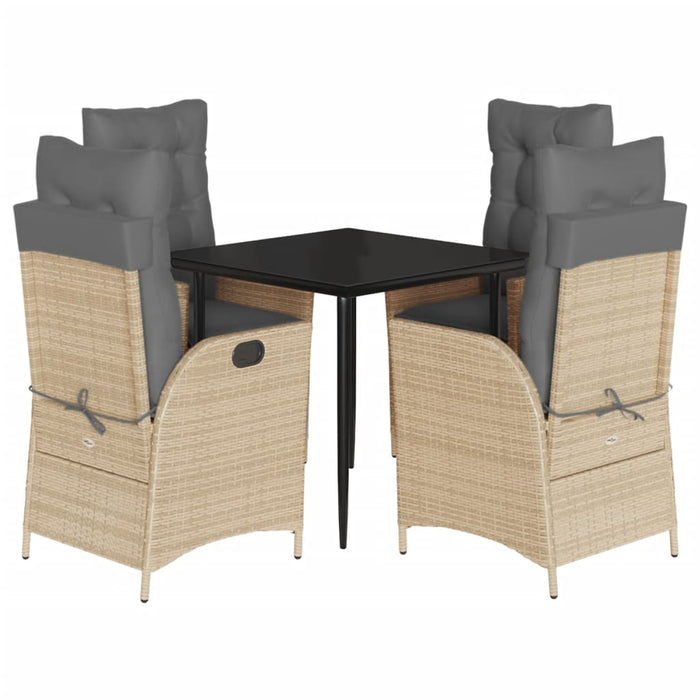 Set mobilier de grădină cu perne, 5 piese, bej, poliratan - WALTI WALTI