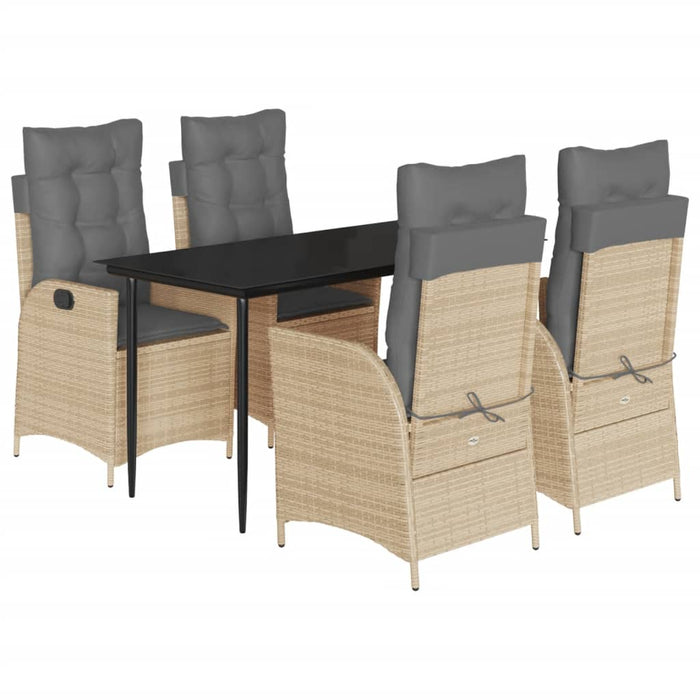 Set mobilier de grădină cu perne, 5 piese, bej, poliratan - WALTI WALTI