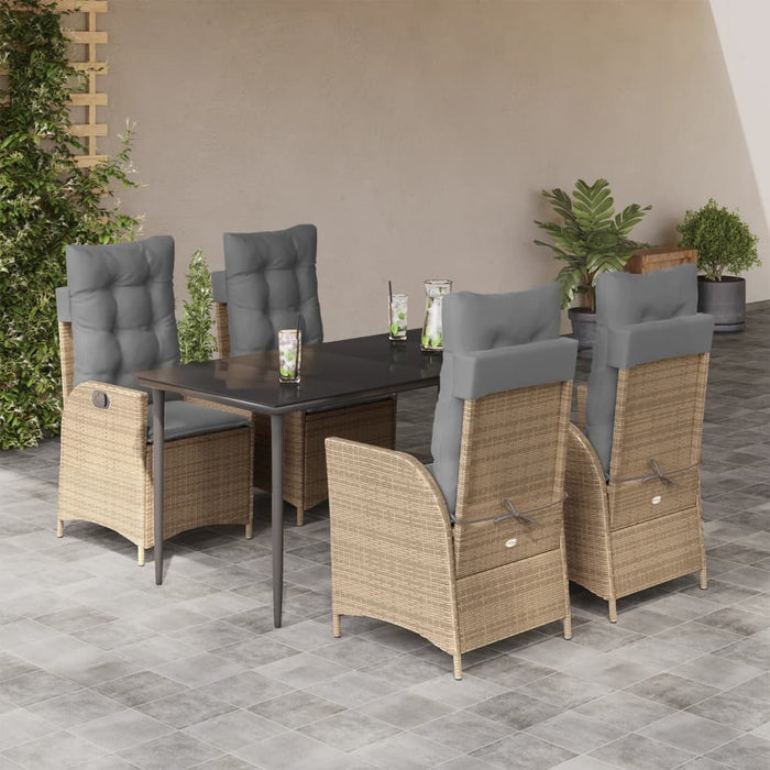 Set mobilier de grădină cu perne, 5 piese, bej, poliratan - WALTI WALTI