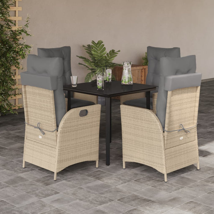 Set mobilier de grădină cu perne, 5 piese, bej, poliratan - WALTI WALTI