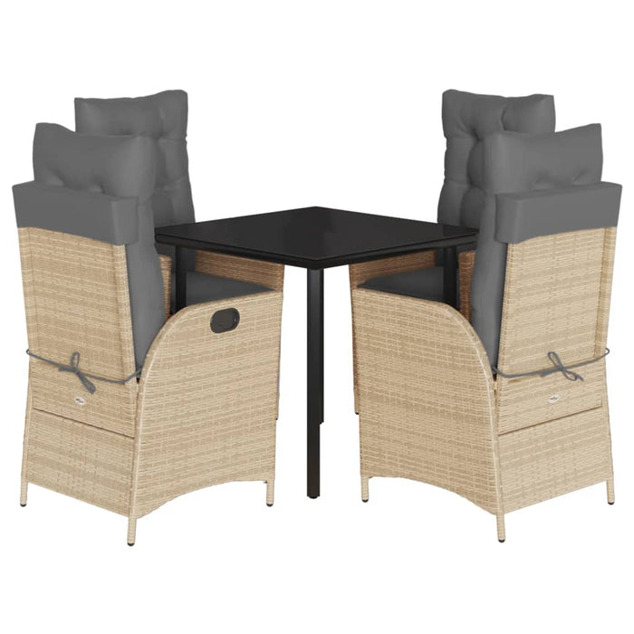 Set mobilier de grădină cu perne, 5 piese, bej, poliratan - WALTI WALTI