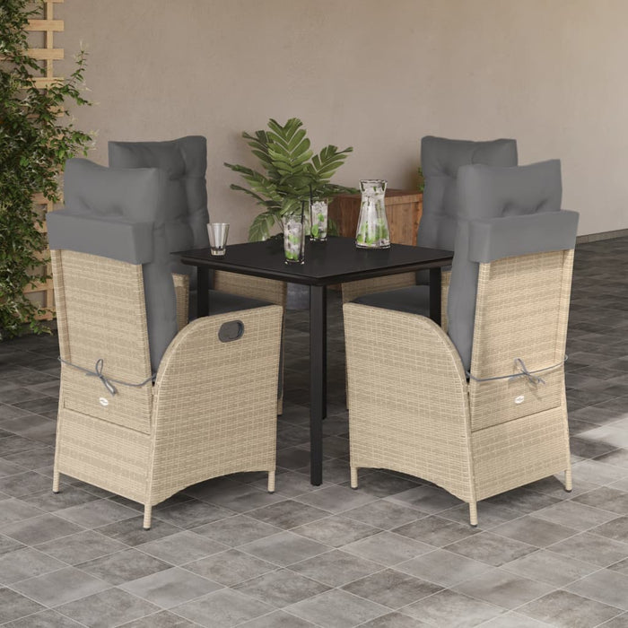 Set mobilier de grădină cu perne, 5 piese, bej, poliratan - WALTI WALTI