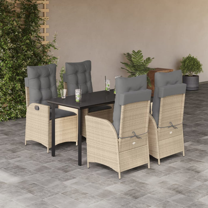 Set mobilier de grădină cu perne, 5 piese, bej, poliratan - WALTI WALTI