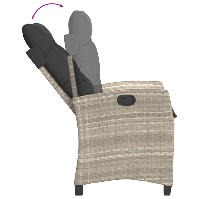 Set mobilier de grădină cu perne, 3 piese,gri deschis,poliratan - WALTI WALTI