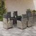 Set mobilier de grădină cu perne, 7 piese gri deschis poliratan - WALTI WALTI
