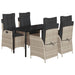 Set mobilier de grădină cu perne, 5 piese gri deschis poliratan - WALTI WALTI