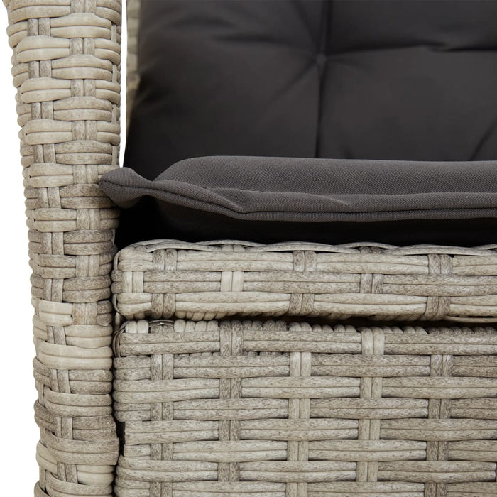 Set mobilier de grădină cu perne, 7 piese gri deschis poliratan WALTI