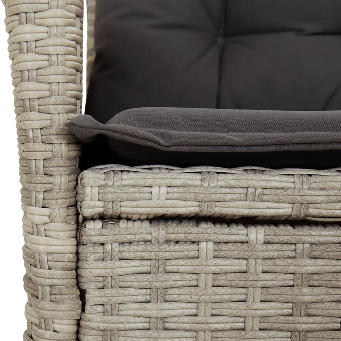 Set mobilier de grădină cu perne, 7 piese gri deschis poliratan - WALTI WALTI