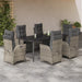 Set mobilier de grădină cu perne, 7 piese gri deschis poliratan - WALTI WALTI