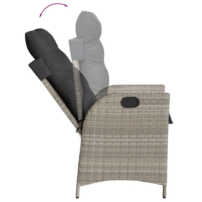 Set mobilier grădină cu perne, 9 piese, gri deschis, poliratan - WALTI WALTI