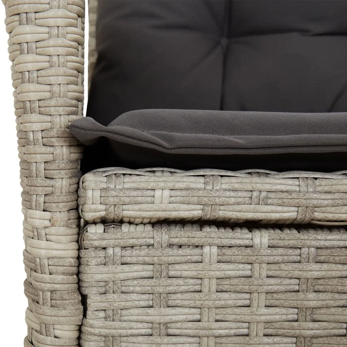 Set mobilier grădină cu perne, 9 piese, gri deschis, poliratan - WALTI WALTI