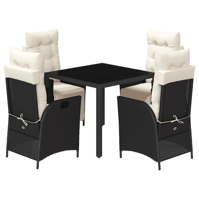 Set mobilier de grădină cu perne, 5 piese, negru, poliratan - WALTI WALTI