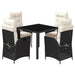 Set mobilier de grădină cu perne, 5 piese, negru, poliratan - WALTI WALTI