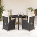 Set mobilier de grădină cu perne, 5 piese, negru, poliratan - WALTI WALTI