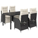 Set mobilier de grădină cu perne, 5 piese, negru, poliratan - WALTI WALTI