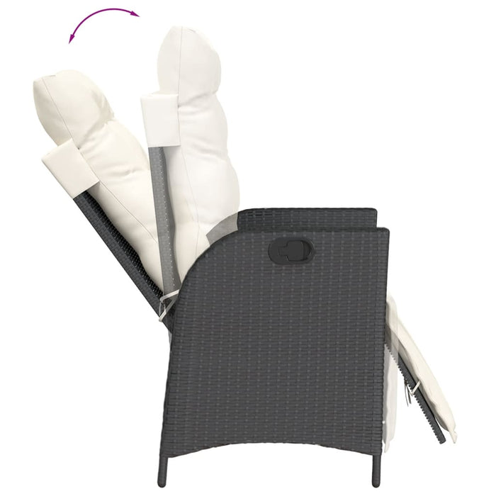 Set mobilier de grădină cu perne, 5 piese, negru, poliratan - WALTI WALTI