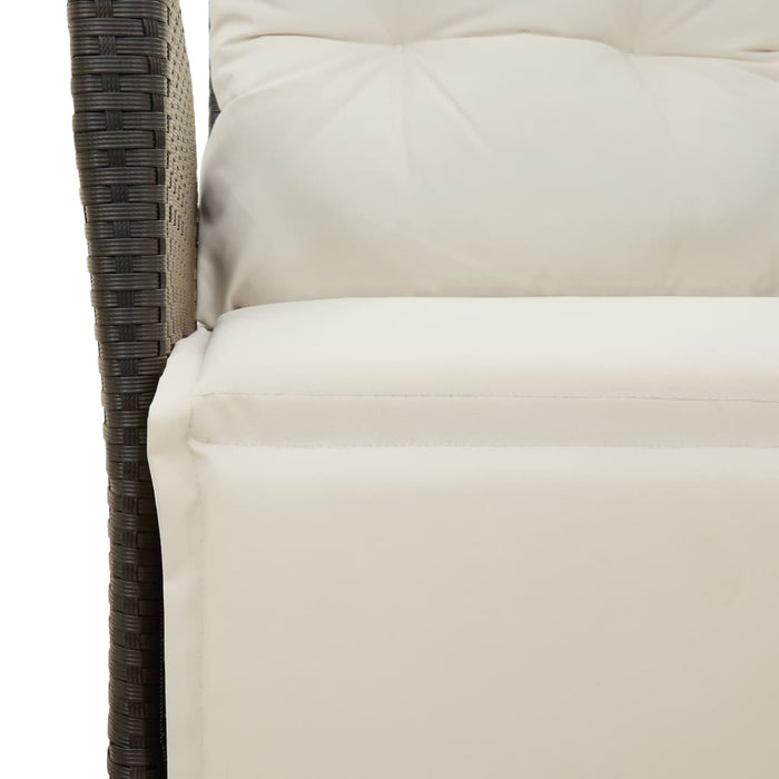 Set mobilier de grădină cu perne, 7 piese, negru, poliratan WALTI